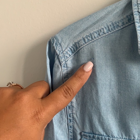 New H&M Belted Chambray Lyocell Shorts Romper Jumpsuit in size Extra Small - Picture 9 of 13